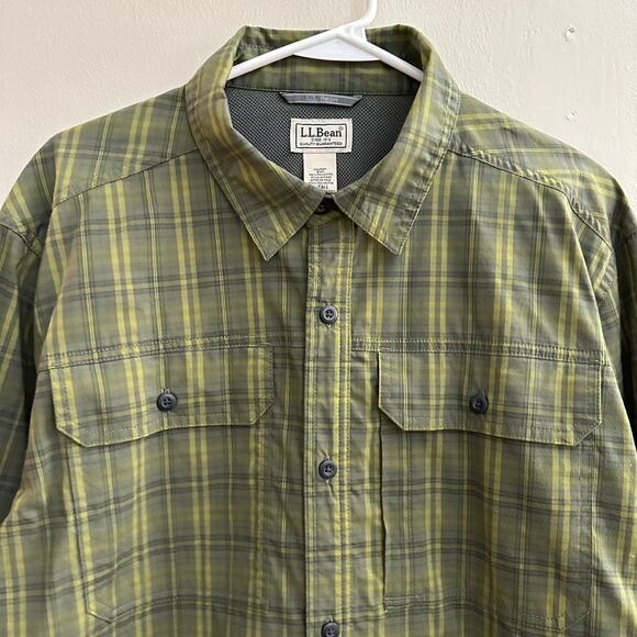 L.L. Bean Men LARGE TALL Plaid Field Shirt Button Front Gorpcore Camping Outdoor - Picture 3 of 11